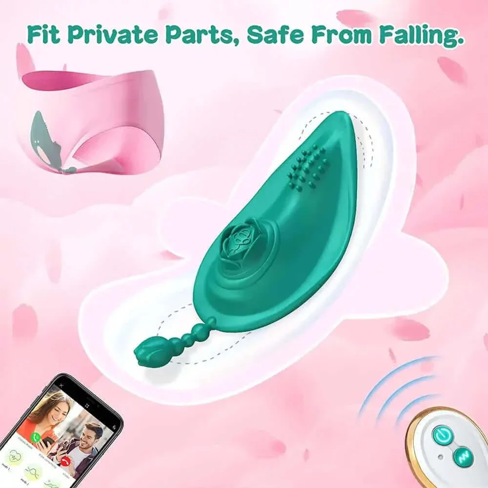APP Remote Control Quiet Rose Toy Panties Vibrator - Image 3