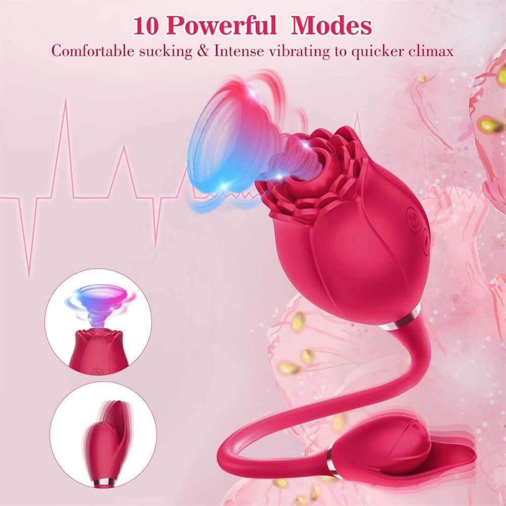 Rose Sucking Vibrator with Love Egg Vibe - Image 5