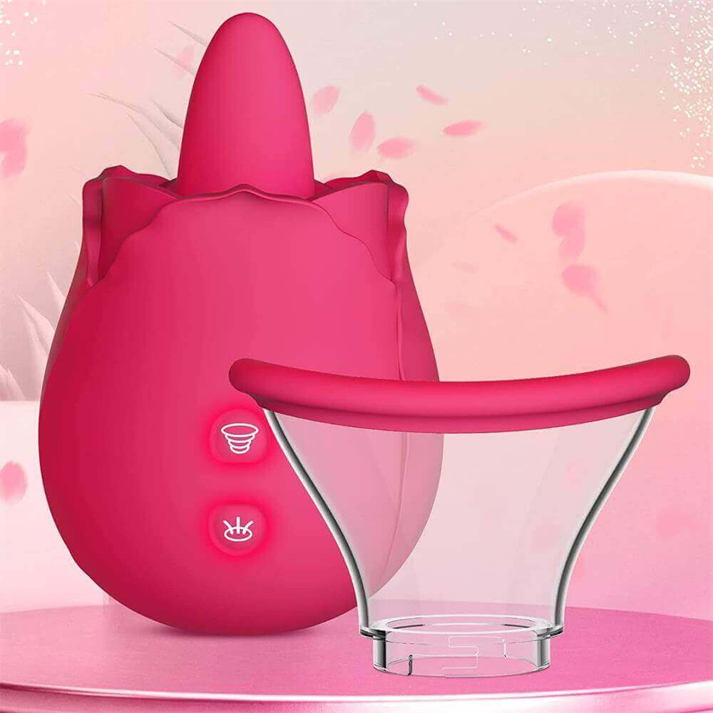 Rose Dual Action Vibrator: Licking & Suction Combined - Image 6