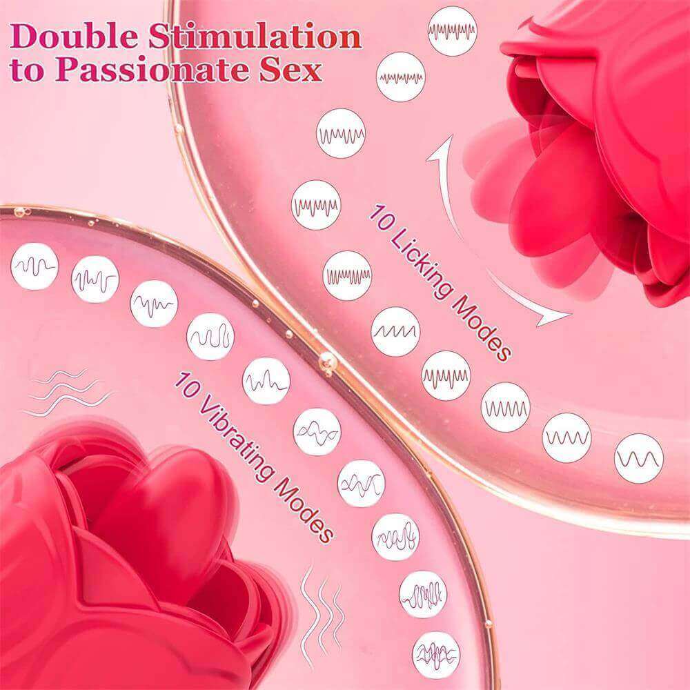Rose Toy Clit Vibrator and Tongue Licker - Image 4