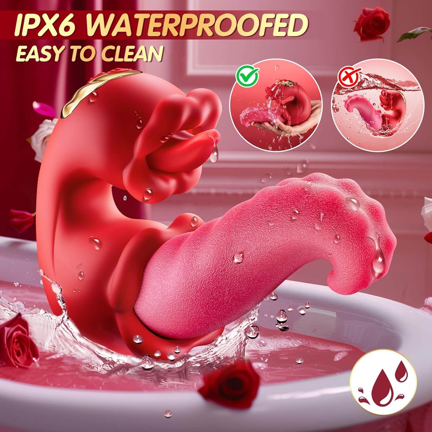 Rose Toy Sex Toys Tongue Vibrator for Women – 10 Licking Clitoral - Image 11