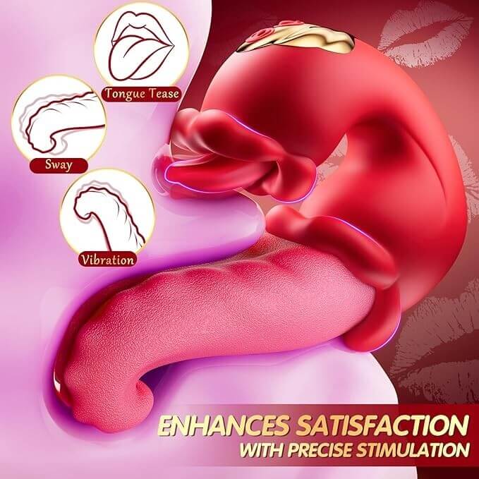 Rose Toy Sex Toys Tongue Vibrator for Women – 10 Licking Clitoral - Image 15
