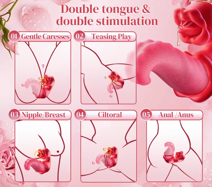 Rose Toy Sex Toys Tongue Vibrator for Women – 10 Licking Clitoral - Image 6