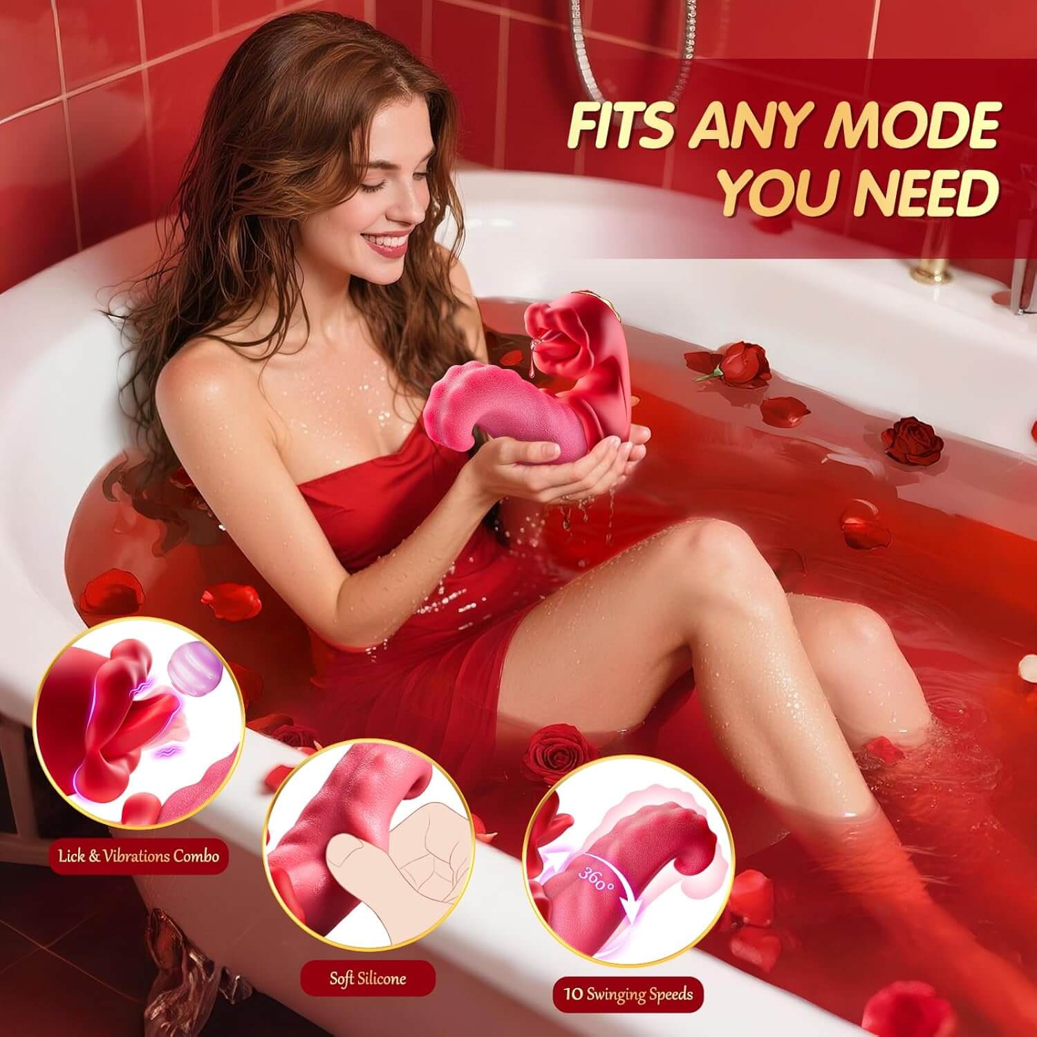 Rose Toy Sex Toys Tongue Vibrator for Women – 10 Licking Clitoral - Image 8